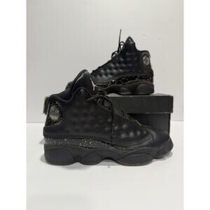 Size 5.5 Gs -Jordan 13 Black Metallic Gold “gold Glitter”